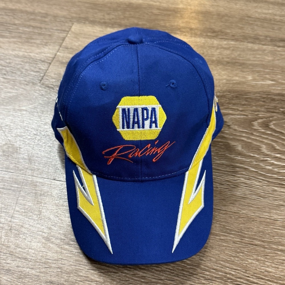 Napa Racing Embroidered Ball Cap Adult Strapback, Blue/Yellow